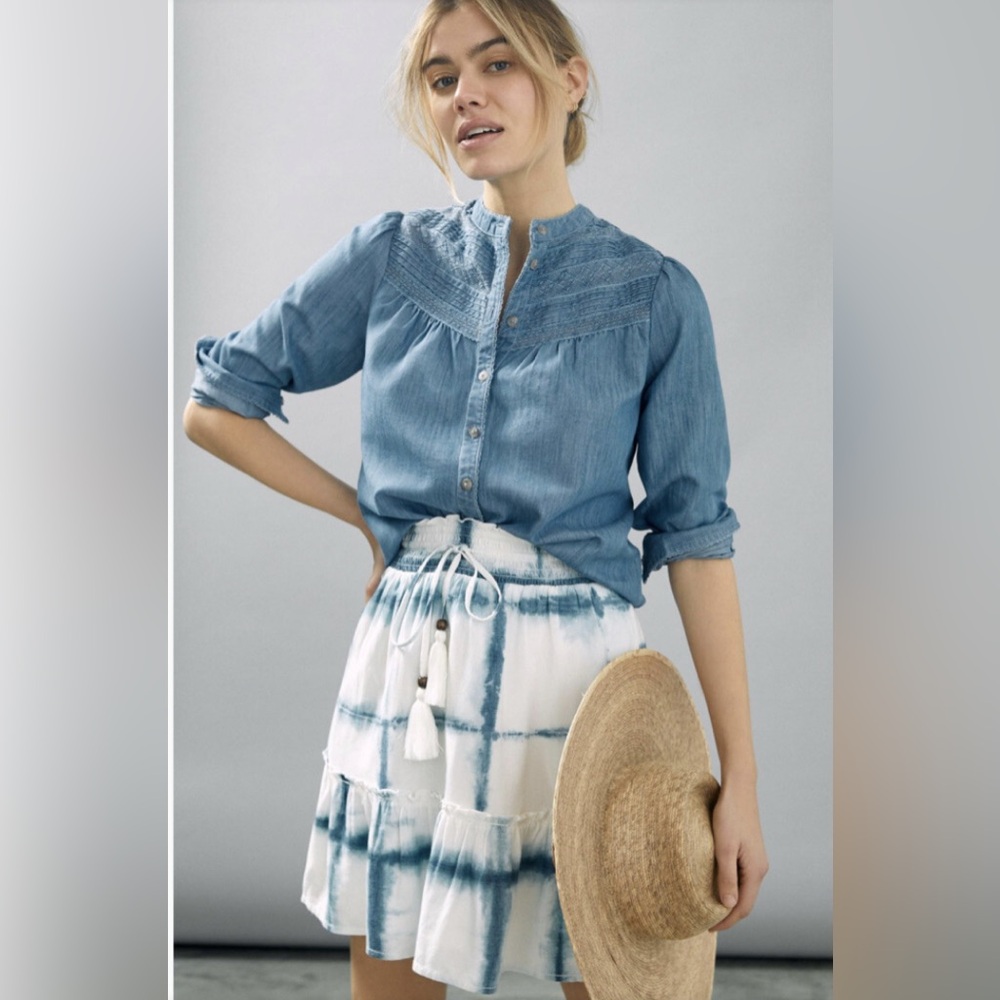 Anthropologie Pilcro Tie-Dye Mini Skirt size small summer beach mini skirts
